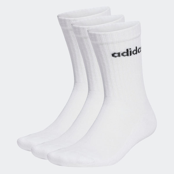 adidas Adults Linear Crew Cushioned Socks 3 Pairs