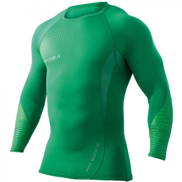 Rugby Heaven Kooga Compression L/s Kids Green Power Rugby Shirt - www.rugby-heaven.co.uk
