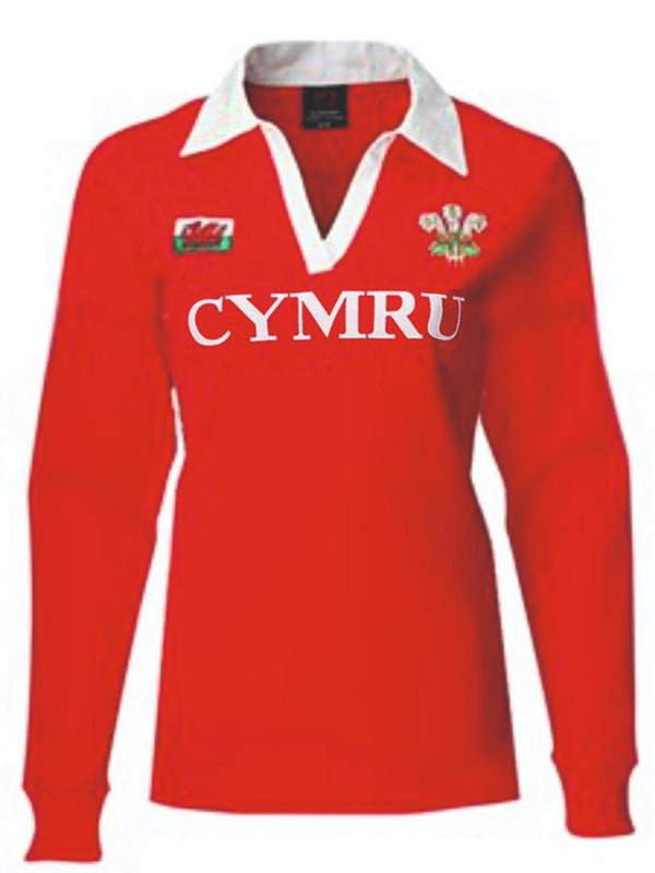 Ladies Long Sleeve Welsh 'CYMRU' Rugby Shirt