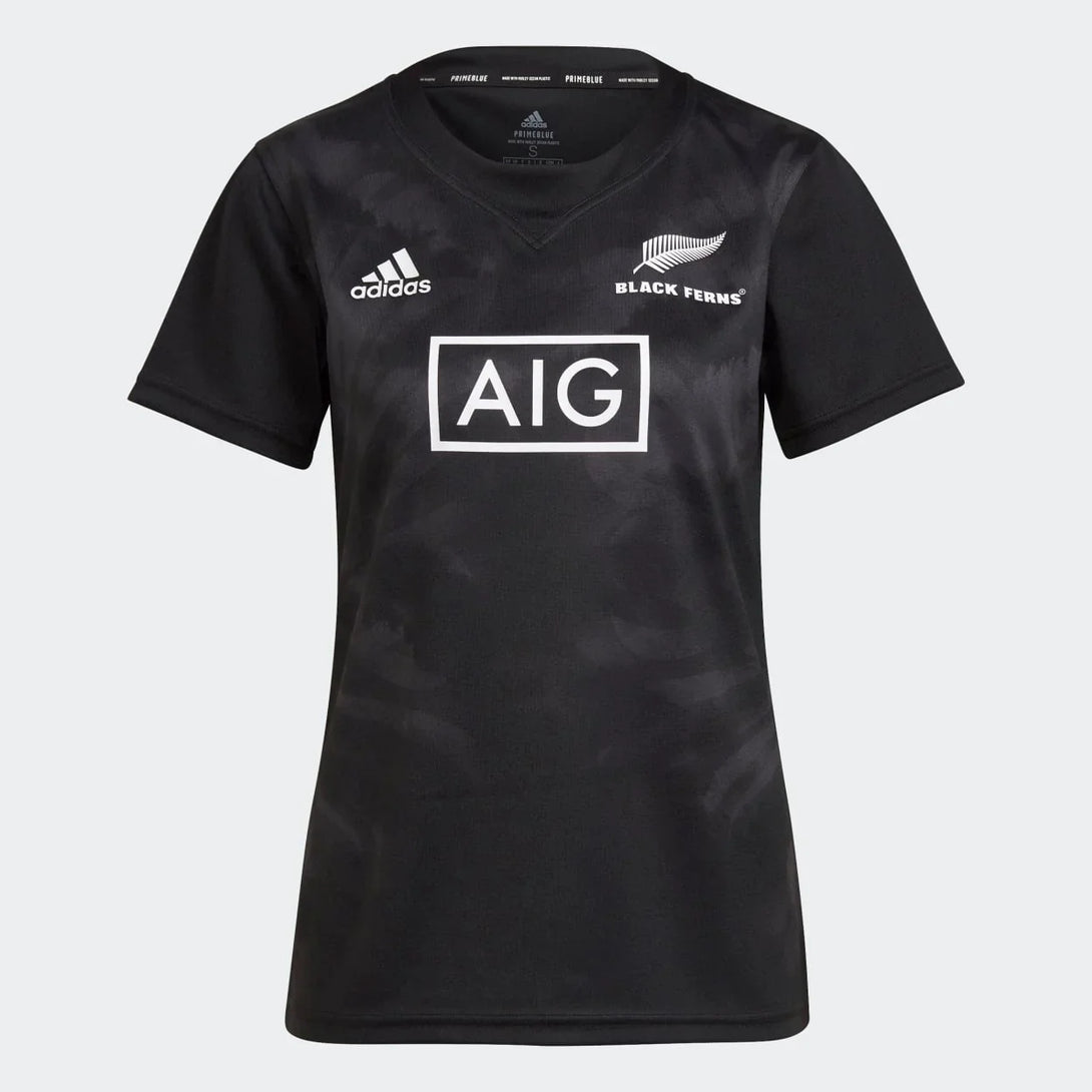 Adidas Womens Black Ferns Rugby Prime blue Supporters Home Rugby Shirt