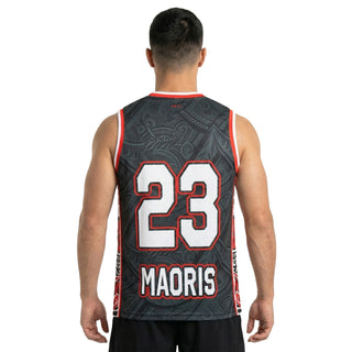 Taiaha Fighting Maoris Mens Basketball Vest