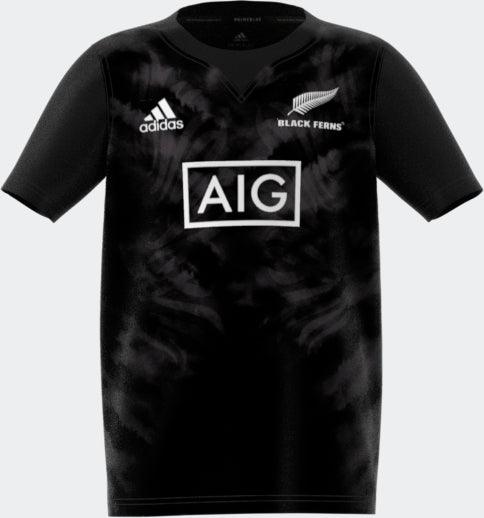 Rugby Heaven Adidas Kids Black Ferns Rugby Primeblue Supporters Home Rugby Shirt - www.rugby-heaven.co.uk