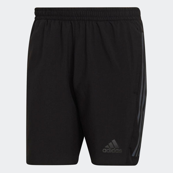 Adidas Mens Run Icon Full Reflective 3-Stripes Shorts Black 