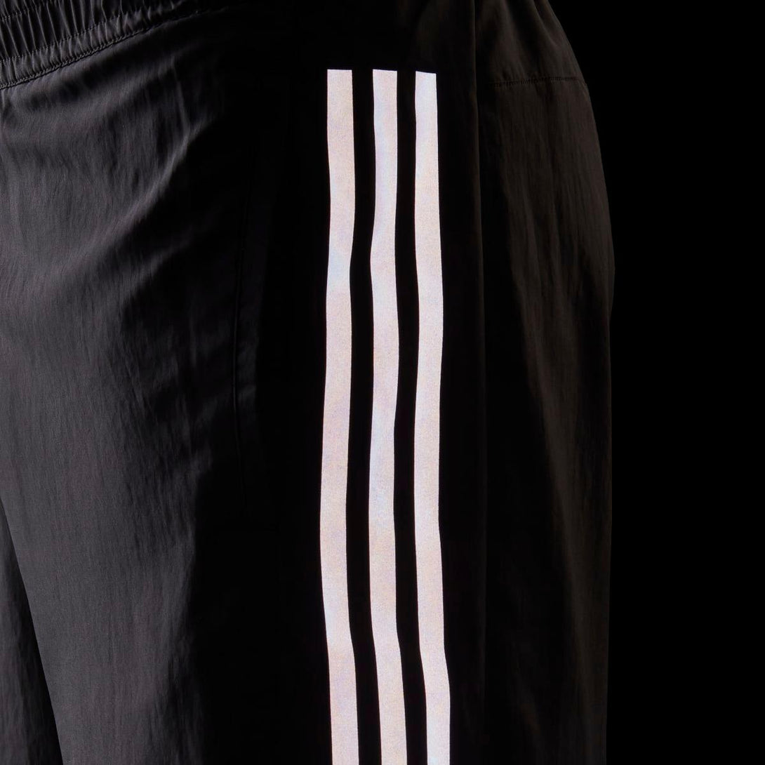 Adidas Mens Run Icon Full Reflective 3-Stripes Shorts Black 