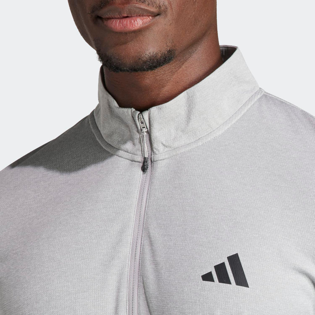 adidas Mens Train Essentials Training 1/4-Zip Long Sleeve Sweatshirt 