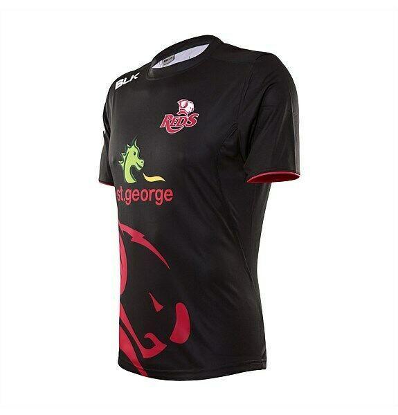Rugby Heaven Blk Queensland Reds Warm Up T-Shirt 2016 - www.rugby-heaven.co.uk