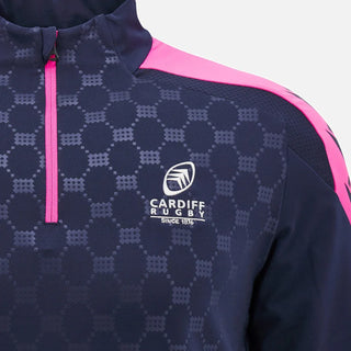 Macron Cardiff Rugby 2024/25 Mens Heavy Training 1/4 Zip Top