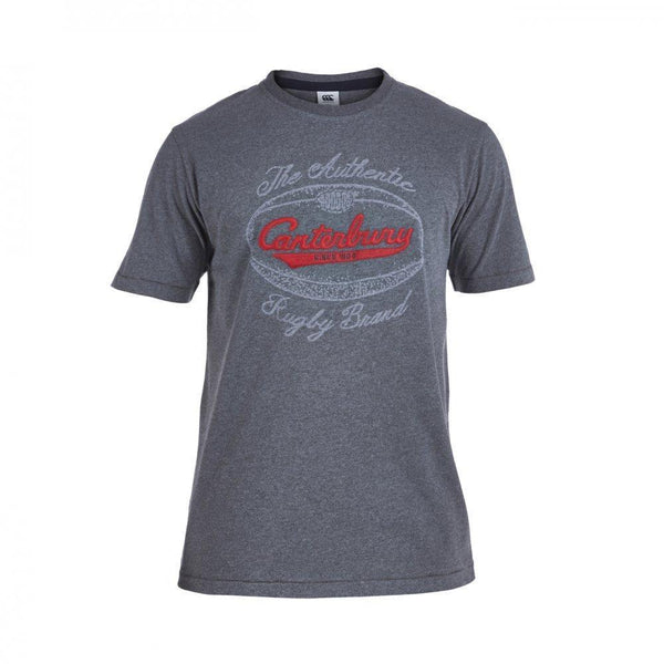 Rugby Heaven Canterbury Authentic Rugby Ball Adults Charcoal Marl T-Shirt - www.rugby-heaven.co.uk