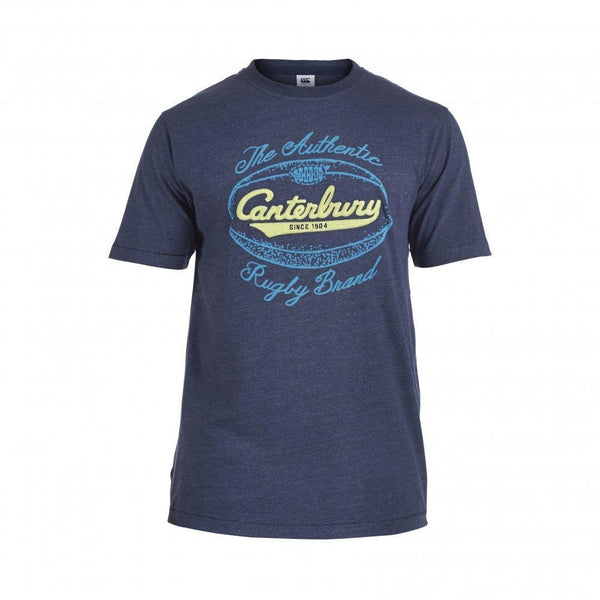 Rugby Heaven Canterbury Authentic Rugby Ball Adults Navy T-Shirt - www.rugby-heaven.co.uk