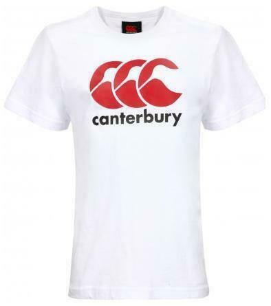 Rugby Heaven Canterbury Logo Adults White T-Shirt - www.rugby-heaven.co.uk