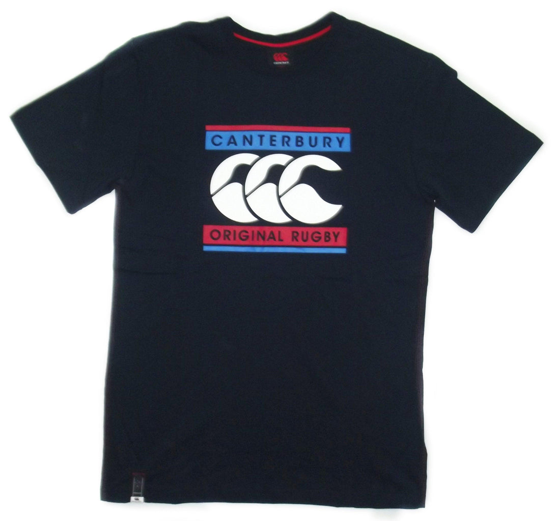 Rugby Heaven Canterbury Retro Logo Adults Navy T-Shirt Ss15 - www.rugby-heaven.co.uk