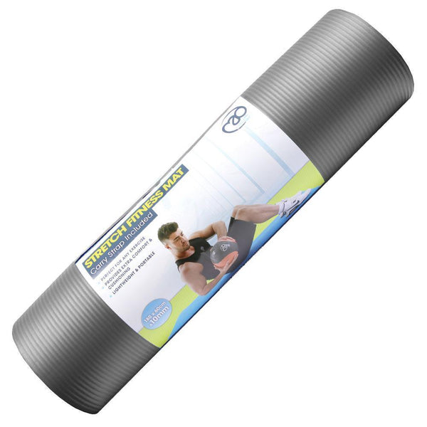 Rugby Heaven Fitness Mad Stretch Fitness Mat 10mm Grey - www.rugby-heaven.co.uk