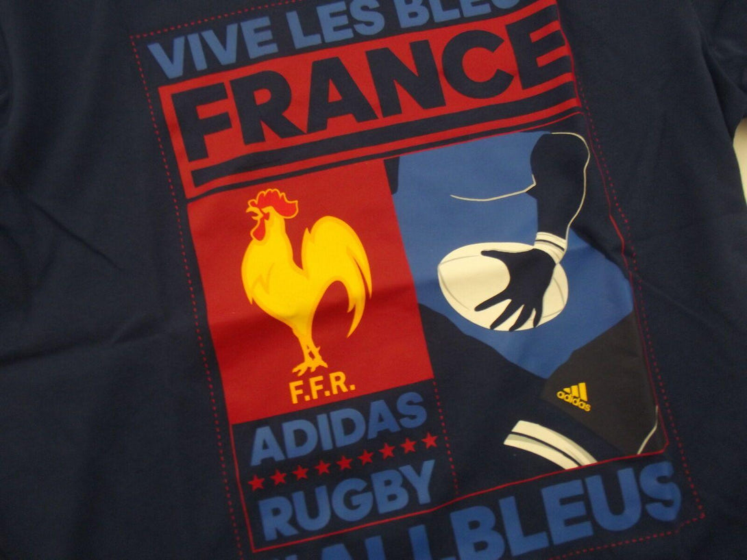 Rugby Heaven France Poster Adults Navy T-Shirt - www.rugby-heaven.co.uk
