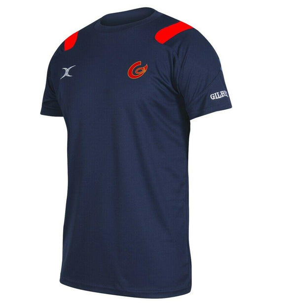 Rugby Heaven Gilbert 15/16 Newport Gwent Dragons Vapour T-Shirt Navy/Red - www.rugby-heaven.co.uk