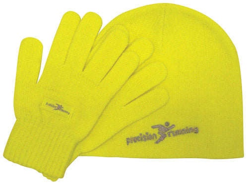 Precision Training Beanie And Glove Set Fluo Yellow