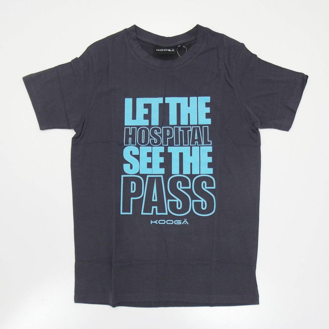 Rugby Heaven Kooga Let The Hopsital See The Pass Mens SS14 Grey/Blue T-Shirt - www.rugby-heaven.co.uk