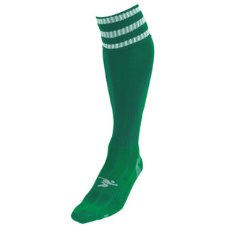 Precision Training Adults 3 Stripe Green & White Socks