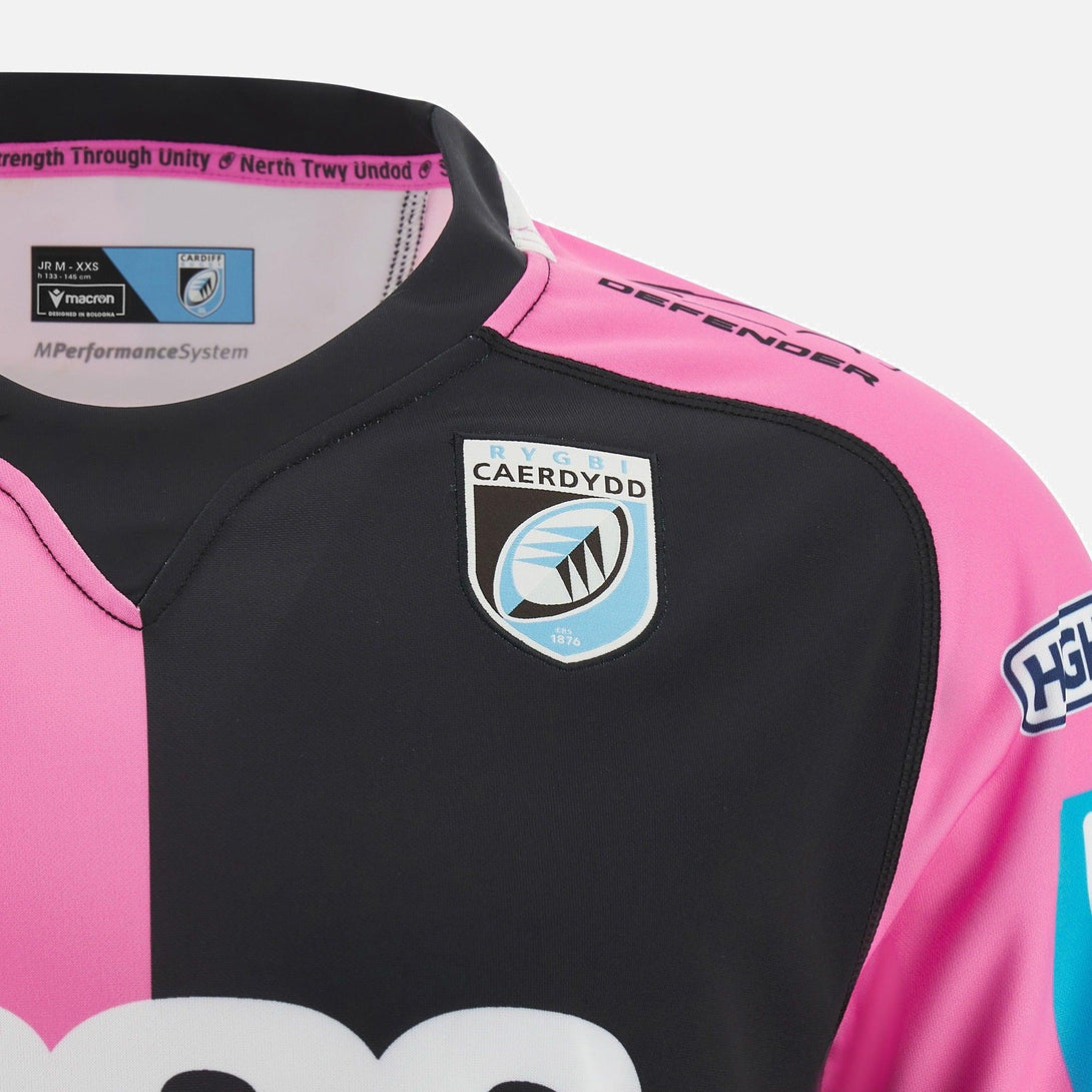 Rugby Heaven Macron Cardiff Rugby Kids Away Poly Rugby Shirt - www.rugby-heaven.co.uk