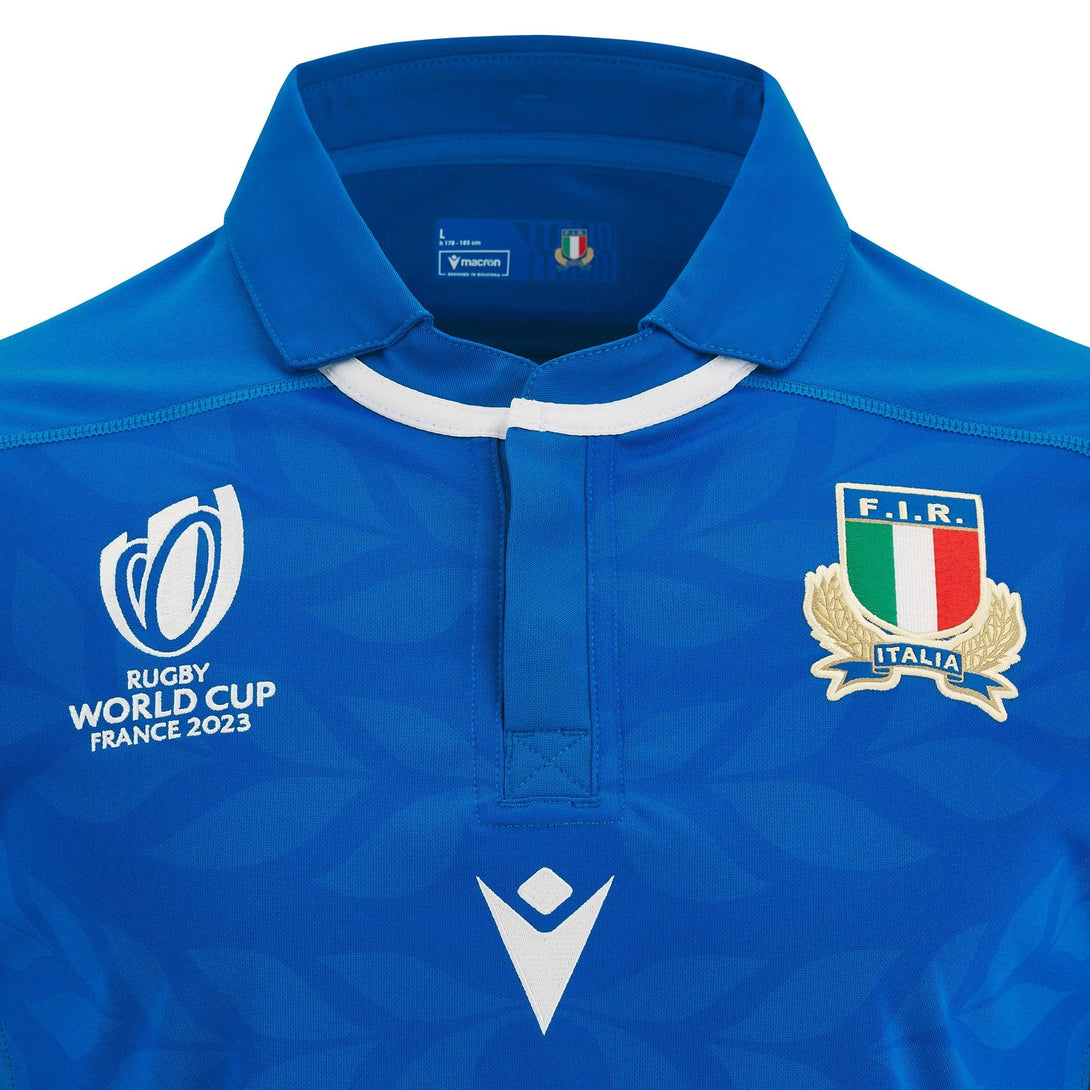 Rugby Heaven Macron Italy Mens Rugby World Cup 2023 Home Rugby Shirt - www.rugby-heaven.co.uk