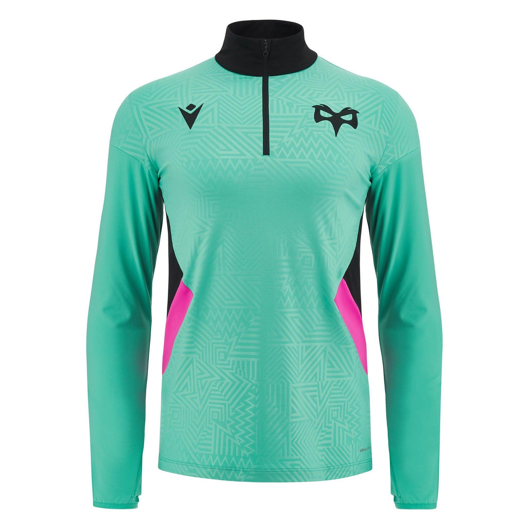 Macron Ospreys Rugby Mens Training Poly Zip Top 