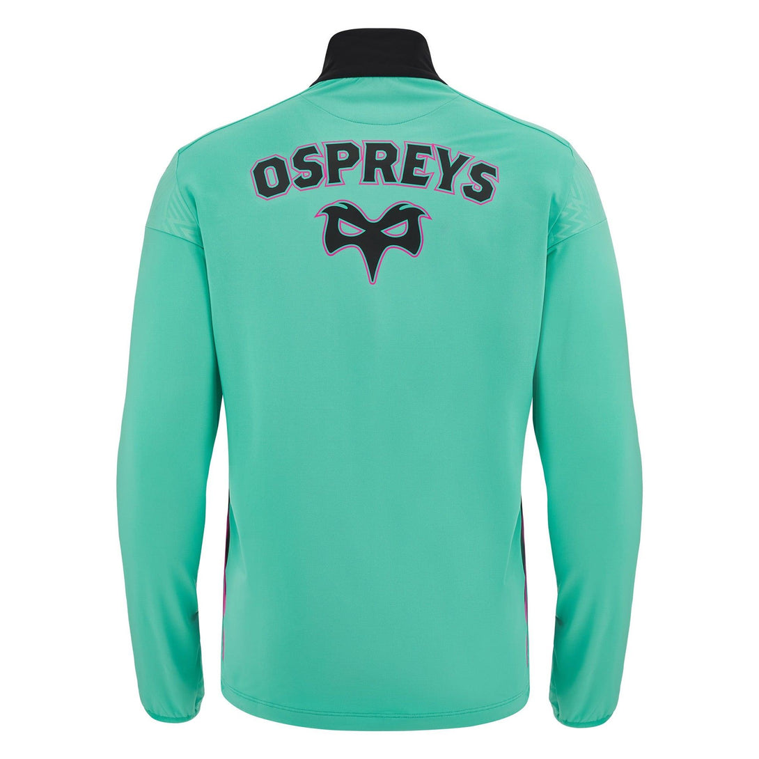 Macron Ospreys Rugby Mens Training Poly Zip Top 