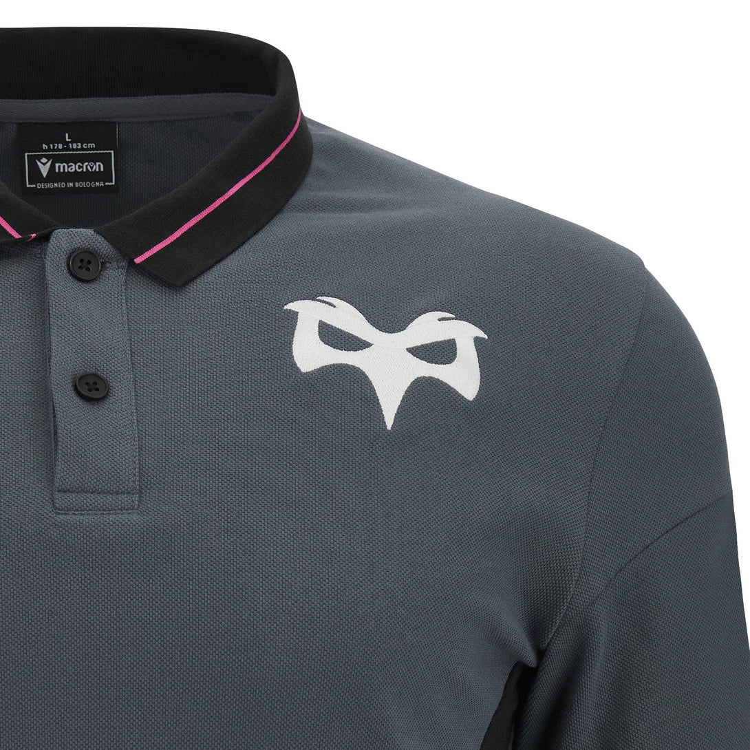Macron Ospreys Rugby Mens Travel Rugby Fit Polo