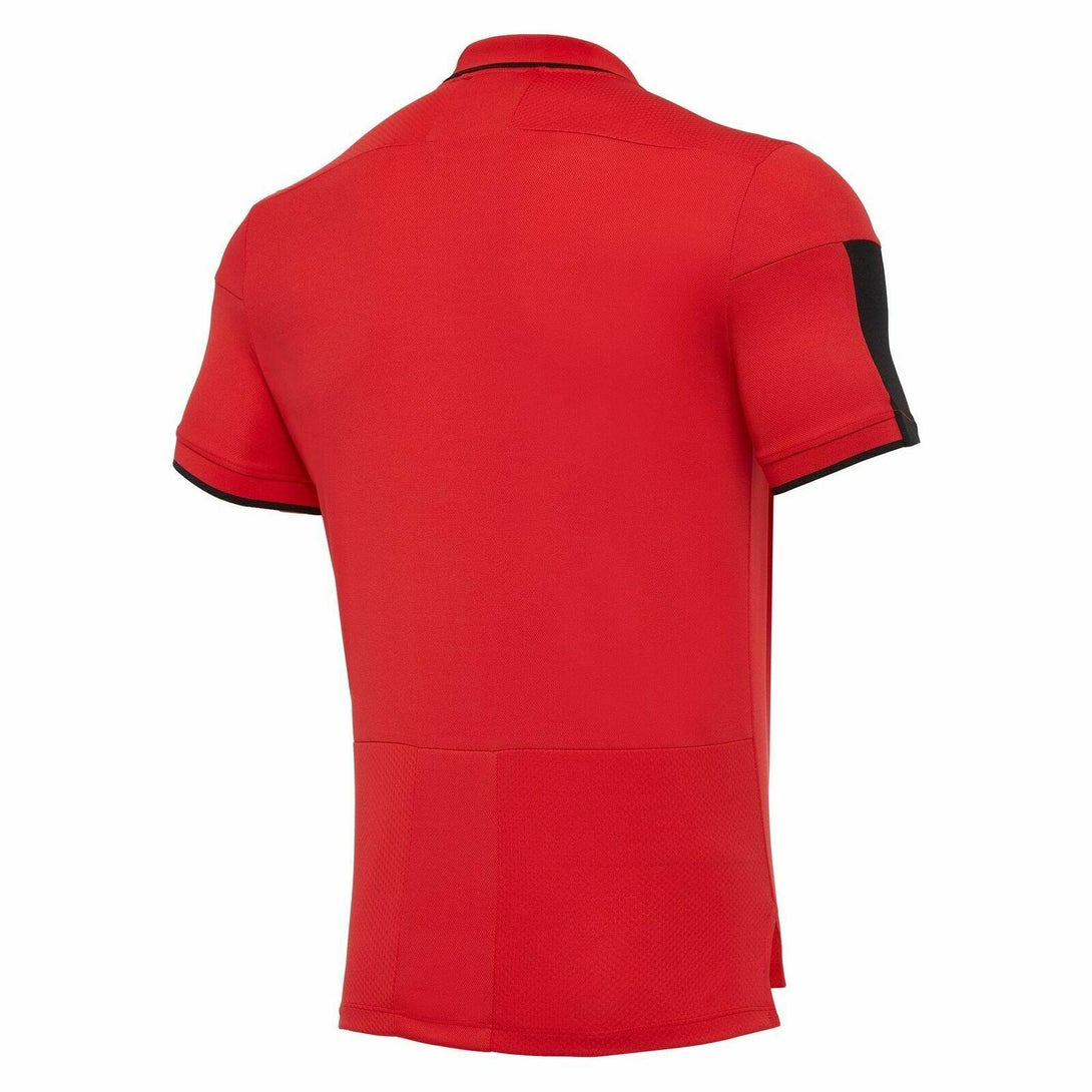 Rugby Heaven Macron Wales Wales Travel Player Tech Polo Adults - www.rugby-heaven.co.uk