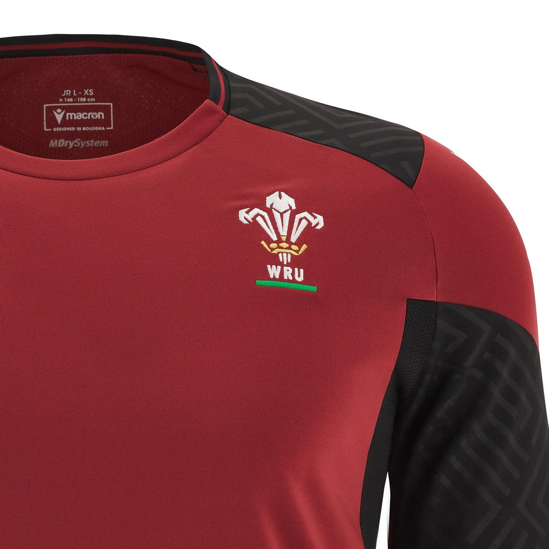 Macron Wales Rugby WRU 2024 Kids Training Poly Shirt