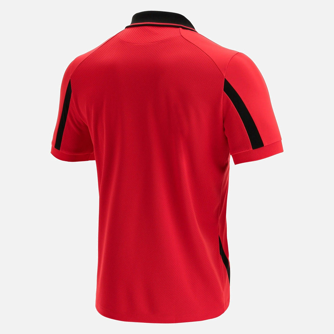 Rugby Heaven Macron Wales WRU 21 Travel Staff Tech Junior Rugby Polo - www.rugby-heaven.co.uk
