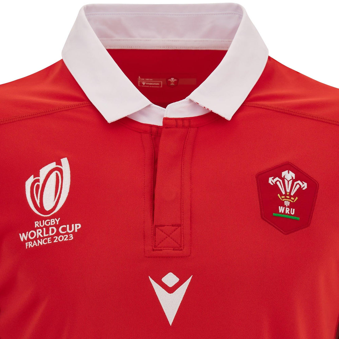 Rugby Heaven Macron Wales WRU Rugby World Cup 2023 Mens Home Rugby Shirt - www.rugby-heaven.co.uk
