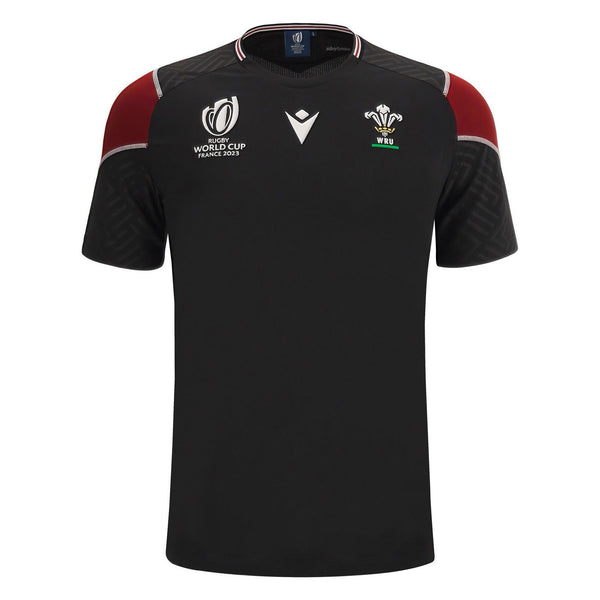 Rugby Heaven Macron Wales WRU Rugby World Cup 2023 Mens Poly Training Shirt - www.rugby-heaven.co.uk