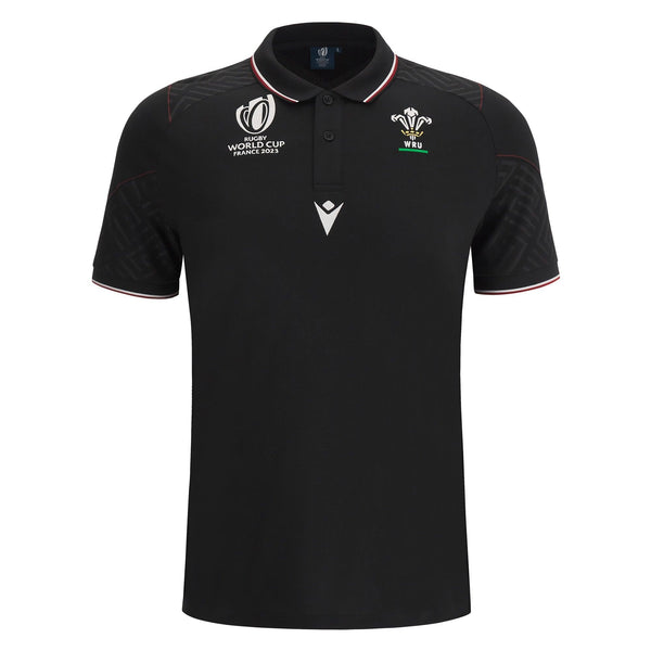 Rugby Heaven Macron Wales WRU Rugby World Cup 2023 Mens Travel Polo - www.rugby-heaven.co.uk