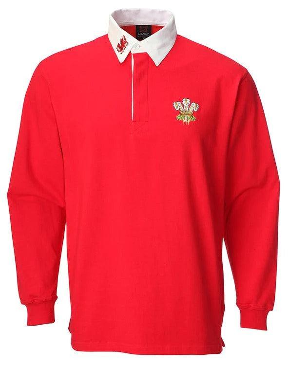 Rugby Heaven Manav Wales Classic L/S Baby Rugby Shirt Red - www.rugby-heaven.co.uk