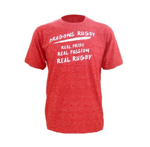 Rugby Heaven Newport Gwent Dragons Pride Passion Rugby T-Shirt Red Adults - www.rugby-heaven.co.uk