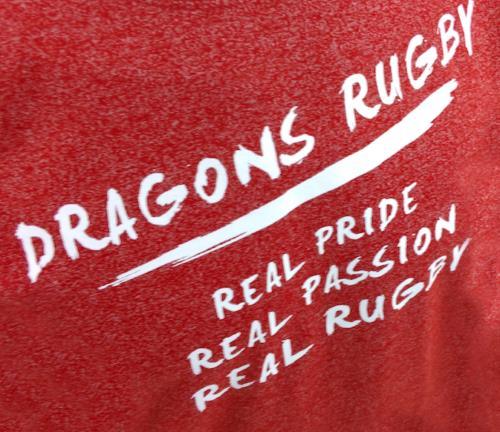 Rugby Heaven Newport Gwent Dragons Pride Passion Rugby T-Shirt Red Adults - www.rugby-heaven.co.uk