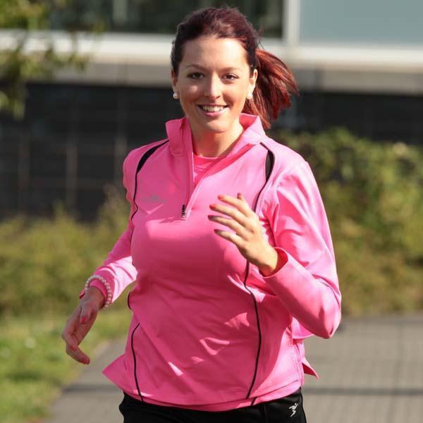 Rugby Heaven Precision Training Ladies Long Sleeve Fluo Pink/Black Turtle Running Rugby Shirt - www.rugby-heaven.co.uk