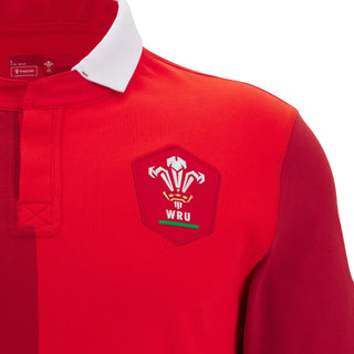 Macron Wales WRU 2025/26 Mens Home Cotton Rugby Shirt