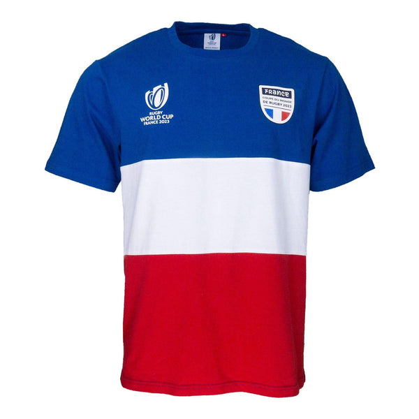 Rugby Heaven Rugby World Cup 2023 Mens France Stripe Tee - www.rugby-heaven.co.uk