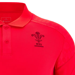 Macron Wales WRU 2025/26 Mens Travel Poly Polo