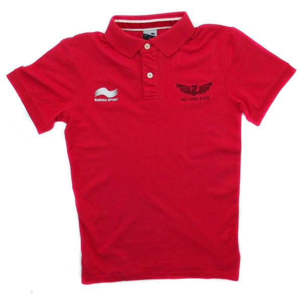 Rugby Heaven Scarlets 2013/14 Adults Red Travel Leisure Polo - www.rugby-heaven.co.uk