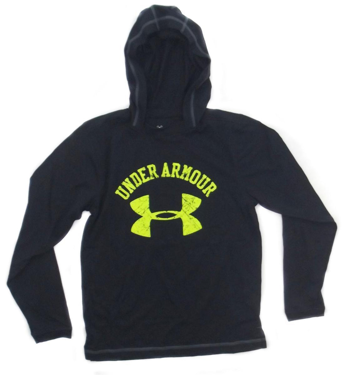 Rugby Heaven Under Armour Collegiate Kids Black/Green Hooded Top - www.rugby-heaven.co.uk
