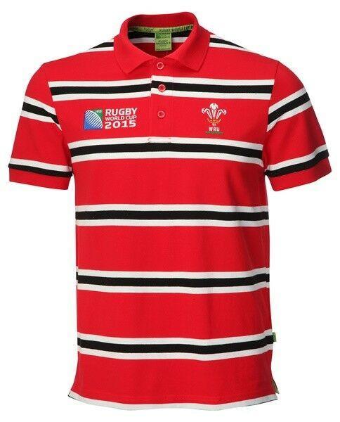 Rugby Heaven Wales Rugby World Cup 2015 Stripe Adults Polo - www.rugby-heaven.co.uk